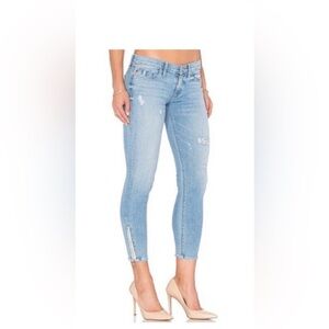 Hudson Jeans Light Blue Ankle Skinny with Side Zipper